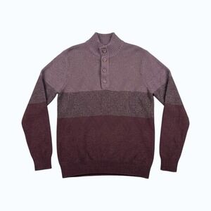 Henley Sweater Shirt Burgundy Brown Medium Grandpa‎ Core Fall Winter
